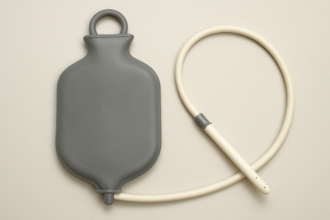 Soft, abstract bathroom scene suggesting calm preparation and intimacy